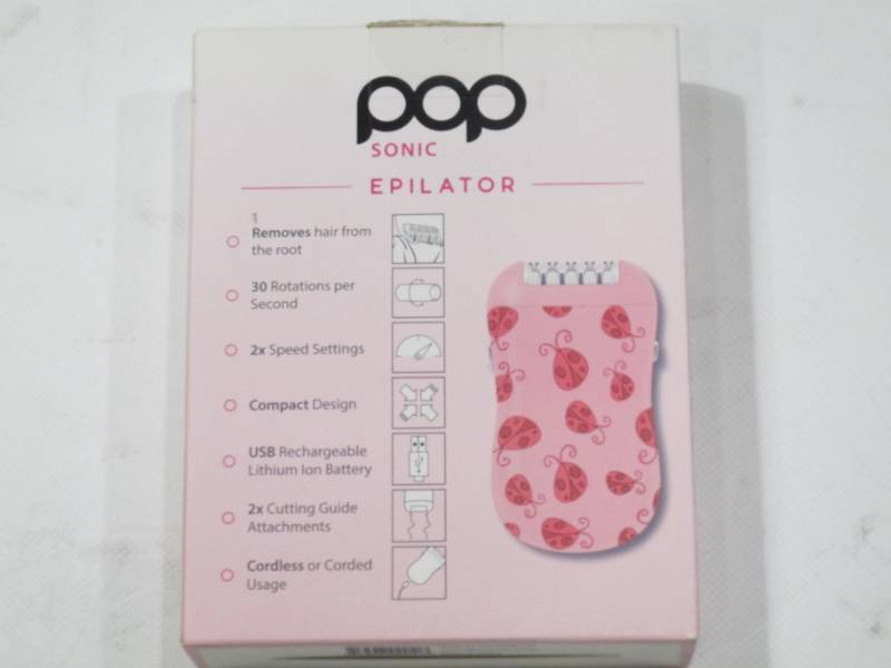 lot 954 image: Pop Sonic Rechargeable Epilator Hair Removal Device Pink Ladybug