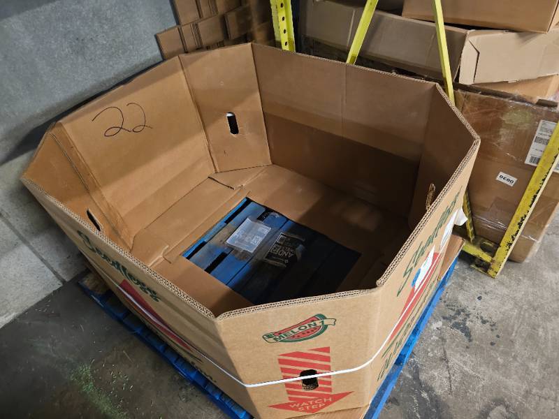 lot 101 image: Pallet of Over 20 Heavy Duty Used Cardboard Gaylord Boxes in Excellent Condition.