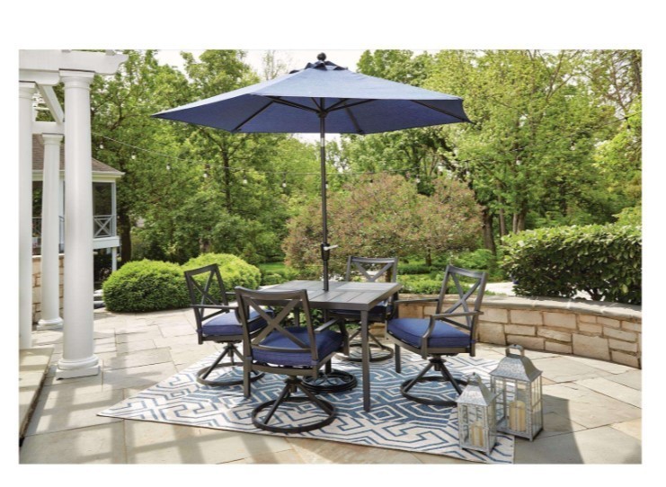 lot 102 image: NEW Living Accents Salem 5 pc Dining Set - Navy