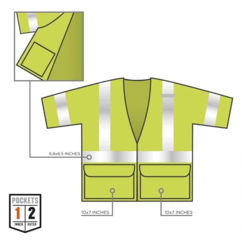 lot 853 image: NEW GloWear 8320Z Standard Hi-Vis Safety Vest - Type R, Class 3, Zipper - Lime LXL