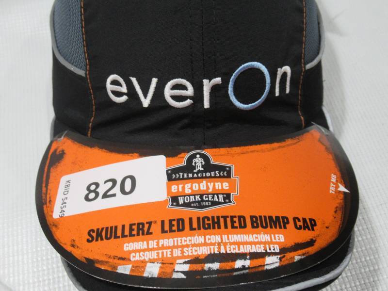 lot 820 image: NEW Skullerz 8960 LED Lighted Bump Cap Hat - EVERON Branded -  Black - Standard Brim