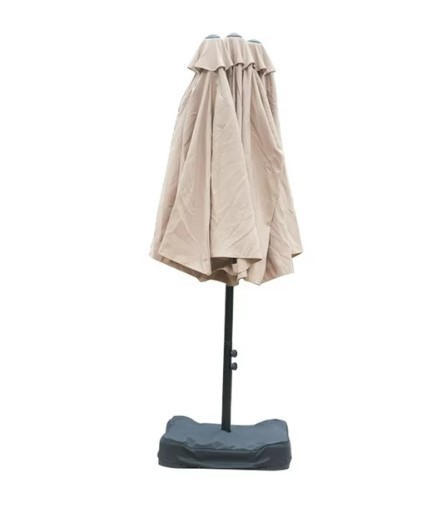 lot 91 image: NEW Living Accents 8.8 ft. x15 ft. Triple Canopy Patio Umbrella - Beige