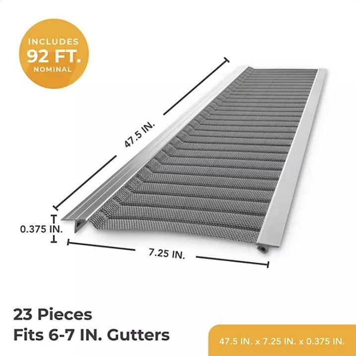 lot 92 image: Total Gutter Guard Stainless Steel Micro-Mesh Gutter Guard Kit, 6 or 7 - 92 Feet