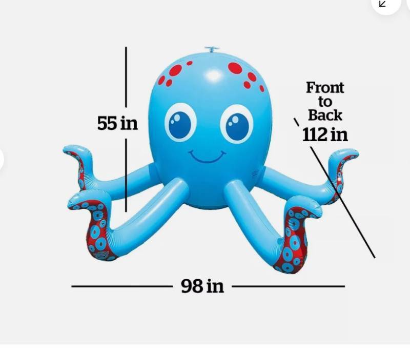 lot 196 image: NEW Bigmouth Ultimate Octopus Inflatable Sprinkler - 8 FT Wide, 3 Spray Zones