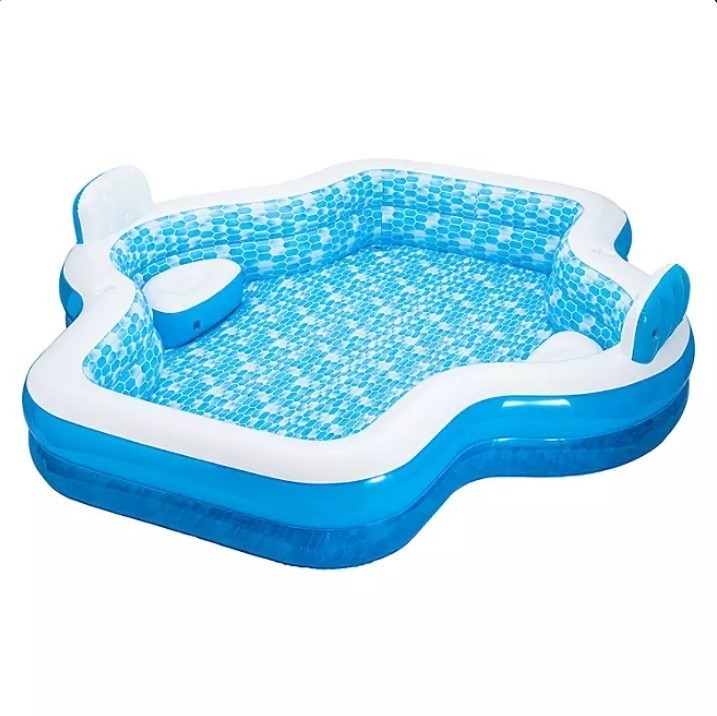 lot 201 image: NEW  Members Mark Inflatable Family Pool with 2 Seats, 10 long
