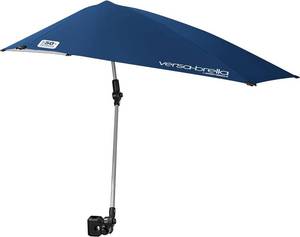 lot 308 image: NEW Sport-Brella Versa-Brella SPF 50 Adjustable Umbrella with Universal Clamp - Midnight Blue