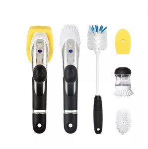lot 310 image: NEW OXO SoftWorks 6-Piece Soap Dispensing Cleaning Brush Set
