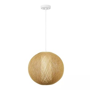lot 313 image: Globe Electric LED Integrated Natural Rattan Pendant