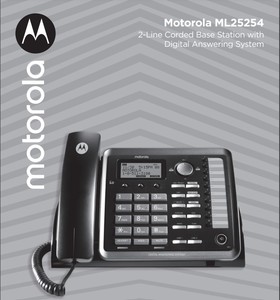 lot 714 image: Motorola ML25254 2-Line Corded Desk Phone Digital Answering System