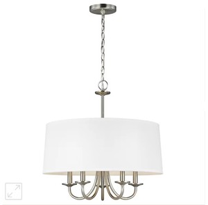 lot 344 image: Seville Five Light Shade Chandelier by Generation Lighting