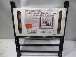 lot 346 image: Protection Plus AWG Fixed Window Security Bars, (Black, 6Bars)26H x 22- 3812 Adj Width