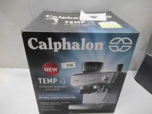 lot 358 image: Temp IQ Espresso Machine With Grinder And Steam Wand, Stainless