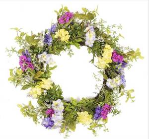 lot 365 image: NEW 26 Mixed Greenery Floral Wreath VIC-FG180526