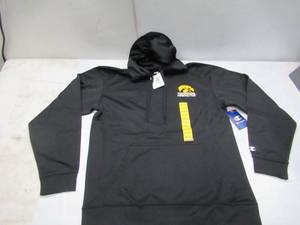 lot 386 image: NEW Mens Champion Iowa Hawkeyes Black Hoodie Hooded Sweatshirt with Kangaroo Pocket - XXL