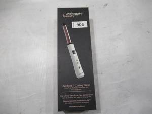 lot 906 image: Unplugged Beauty Cordless 1 Curling Wand - Hair Styling Rechargeable Battery - White