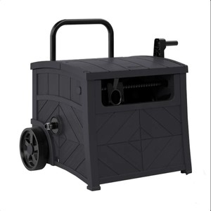 lot 373 image: Suncast Smart Tube Hose Hideaway with Brass Connections and Wheels - Holds 150 ft of Hose