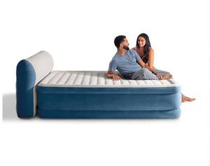 lot 379 image: Intex Queen Dura-Beam Deluxe Series Comfort Headboard Airbed with Internal Pump