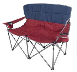 lot 382 image: Members Mark Camping Love Seat Chair, 600 lb. capacity - BlueRed