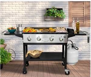 lot 99 image: Members Mark 4-Burner Outdoor Gas Griddle - NEW, Missing Parts