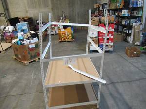 lot 117 image: Adjustable White Metal Frame Built to Fit Onto Pallets - Perfect for Projects