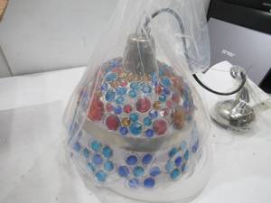 lot 349 image: NEW River of Goods 11534 Hanging Colored Light Fixture Chandelier