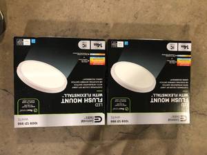 Lot of Flexinstall LED 14 in. White Disklight Recessed Ceiling Light for Home with 5CCT  DuoBright Dimming Customer Returns See Pictures