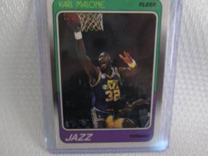 lot 28 image: 1988-89 Fleer Karl Malone Card...