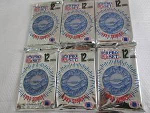 lot 40 image: 6 1991 Pro Set Platinum Football Pa...