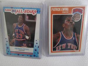 lot 52 image: 1989-90 Fleer Patrick Ewing Card & ...