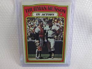 lot 69 image: 1972 Topps Thurman Munson In Action...