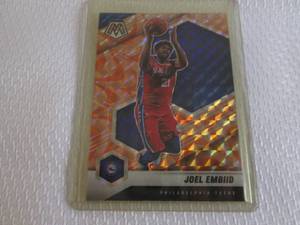 lot 118 image: 2020-21 Mosaic Joel Embiid Orange R...