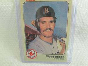 lot 140 image: 1983 Fleer Wade Boggs Rookie Card...
