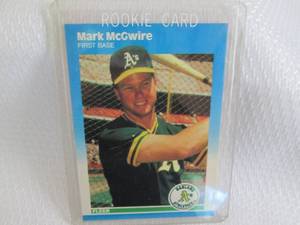 lot 205 image: 1987 Fleer Mark McGwire Rookie Card...
