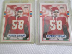 lot 210 image: 1989 Topps Derrick Thomas Rookie Ca...