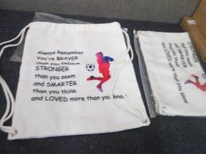 lot 316 image: 2 Soccer Drawstring Bags...