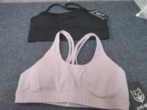 lot 375 image: 2 Large Gym Wolf Sports Bras NWT...