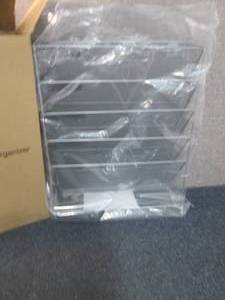 lot 431 image: Sliver Mesh 6 Tier Wall Mount Docum...