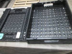 lot 435 image: 2- Folding Black Crates 19x23.5 inc...