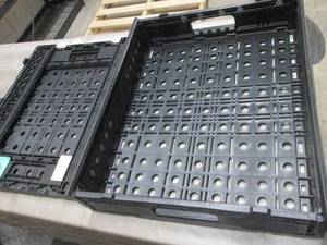 lot 436 image: 2- Folding Black Crates 19x23.5 inc...