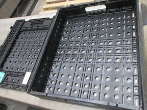 lot 437 image: 2- Folding Black Crates 19x23.5 inc...