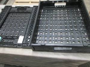 lot 439 image: 2- Folding Black Crates 19x23.5 inc...