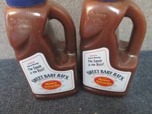 lot 546 image: 2- 64 oz Sweet Baby Rays Honey Sira...