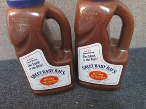 lot 547 image: 2- 64 oz Sweet Baby Rays Honey Sira...