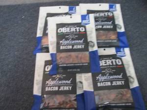 lot 548 image: 5- 2.25 oz Oberto Applewood Bacon J...