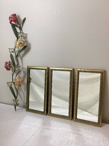 3 Mirrors and Metal Flower Art Piece