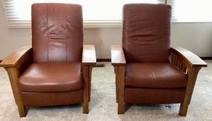 BarcaLounger Recliners - Set of 2 - 34 L x 40 H x 34 W Seat Height 18 Full Extension  63 Long