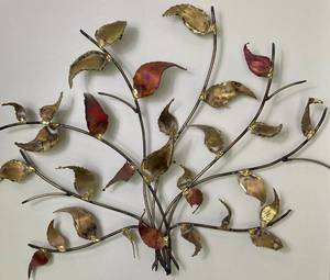Unique Leaves Mixed Metal Wall Sculpture