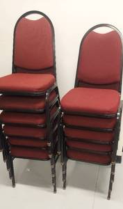 lot 31 image: Stackable Cushioned Event Chairs