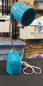 lot 46 image: Teal Plug-in Desk Lamp