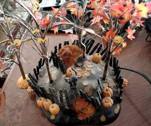 lot 141 image: Lexmax Spookytown Fall Leaves Tree Stand Accent